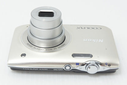 Excellent Condition Nikon COOLPIX S3100 Compact Digital Camera Champagne Silver 260512ad