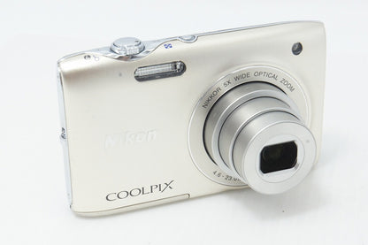 Excellent Condition Nikon COOLPIX S3100 Compact Digital Camera Champagne Silver 260512ad