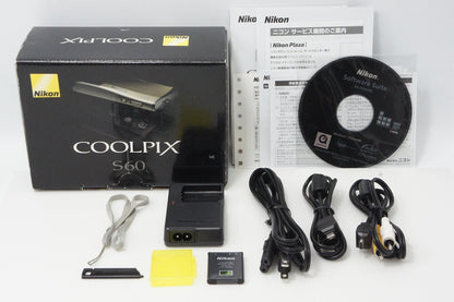 美品 Nikon ニコン COOLPIX S60 コンパクトデジタルカメラ リッチゴールド 元箱付 260512c