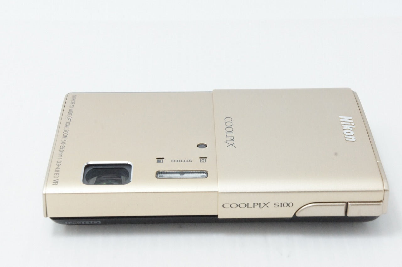 美品 Nikon ニコン COOLPIX S100 シャイニーゴールド 元箱付 260512d