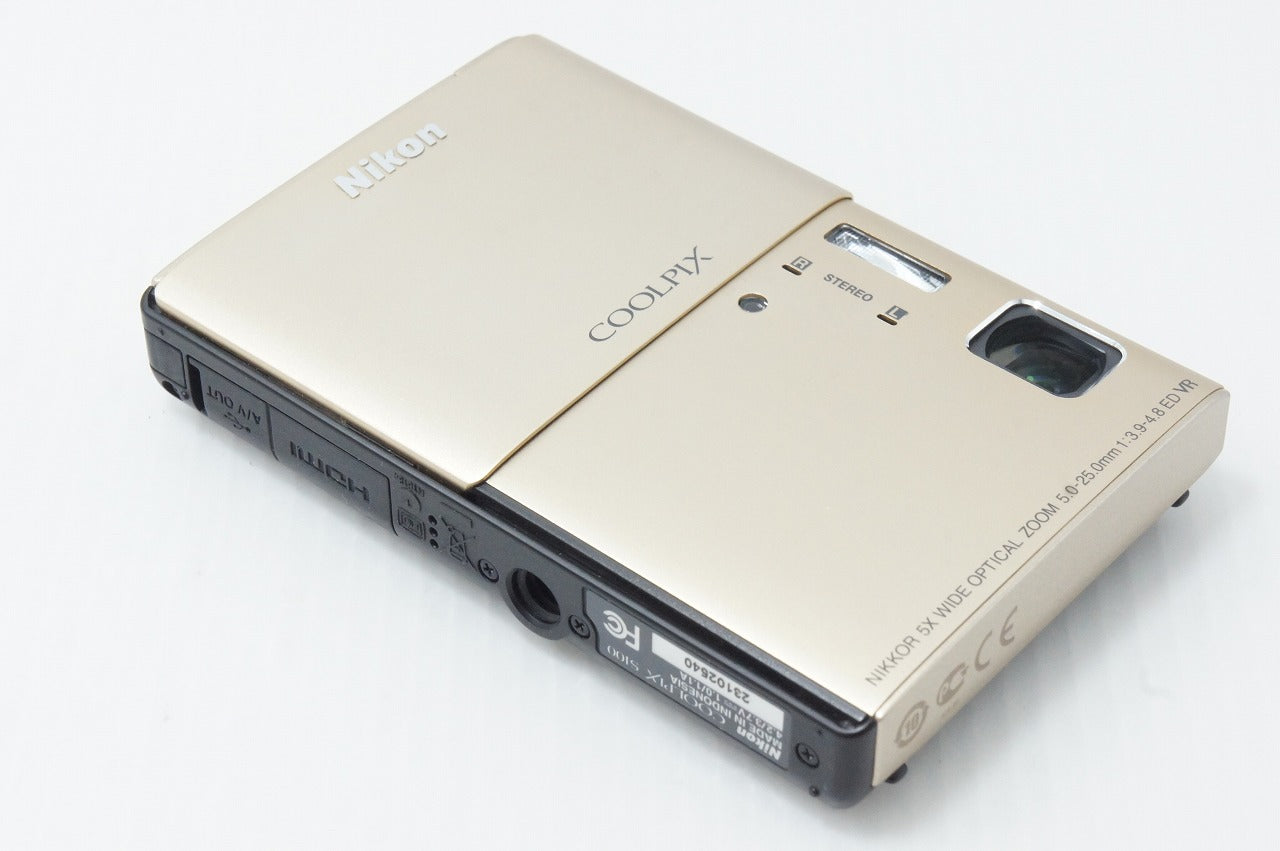 美品 Nikon ニコン COOLPIX S100 シャイニーゴールド 元箱付 260512d