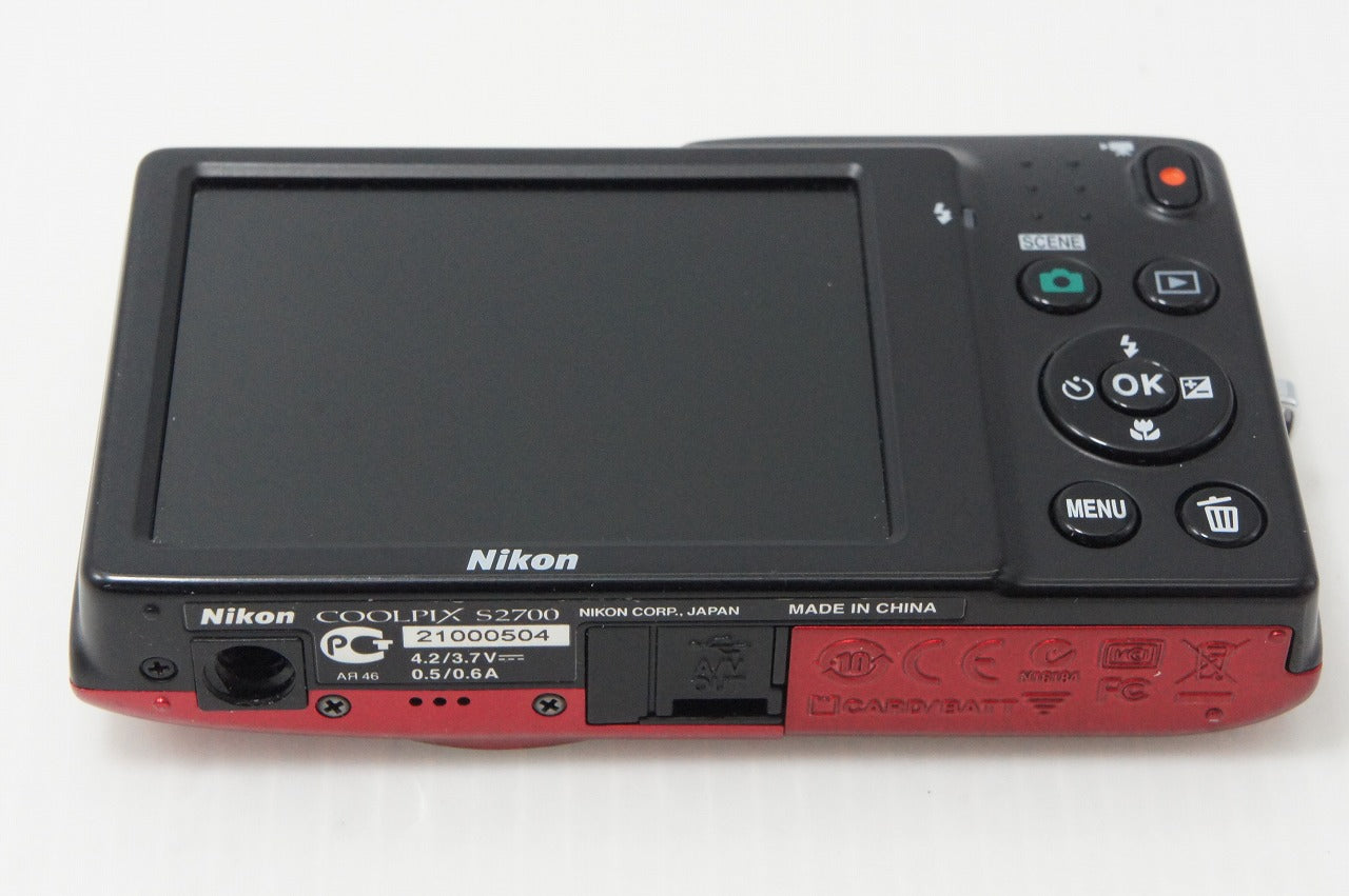 Nikon COOLPIX S2700 Compact Digital Camera Red with Original Box 260512j