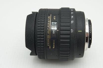 良品 Tokina トキナー AT-X 107 DX FISHEYE 10-17mm F3.5-4.5 Nikon ニコン Fマウント APS-C 元箱付 260127b