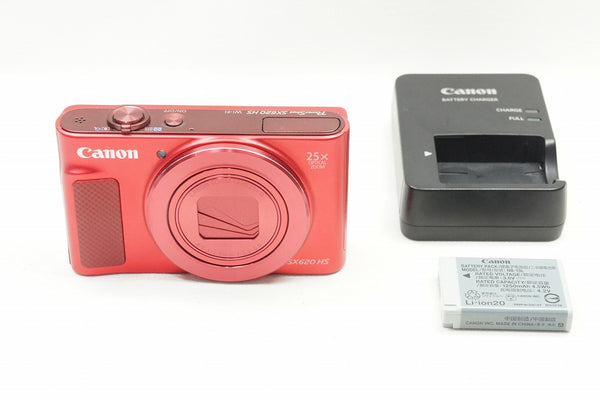 美品 Canon キヤノン PowerShot SX620 HS コンパクトデジタルカメラ レッド 240602s