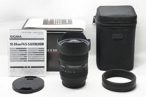 良品 SIGMA シグマ 12-24mm F4.5-5.6 II DG HSM Canon キヤノン EFマウント 元箱付 240203l