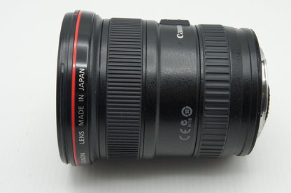 美品 Canon キヤノン EF 17-40mm F4L USM フルサイズ ズームレンズ フード ポーチ付 260123al