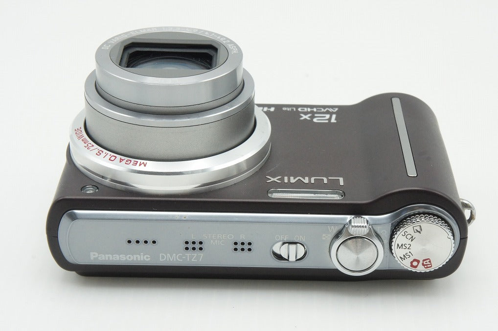 良品 Panasonic パナソニック LUMIX DMC-TZ7 コンパクトデジタルカメラ ブラウン 元箱付 260126t