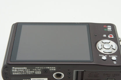 良品 Panasonic パナソニック LUMIX DMC-TZ7 コンパクトデジタルカメラ ブラウン 元箱付 260126t