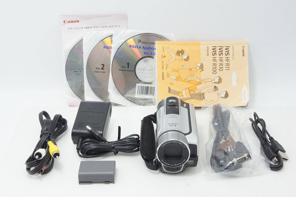 美品 Canon キヤノン iVIS HF R11 デジタルビデオカメラ シルバー 260811a
