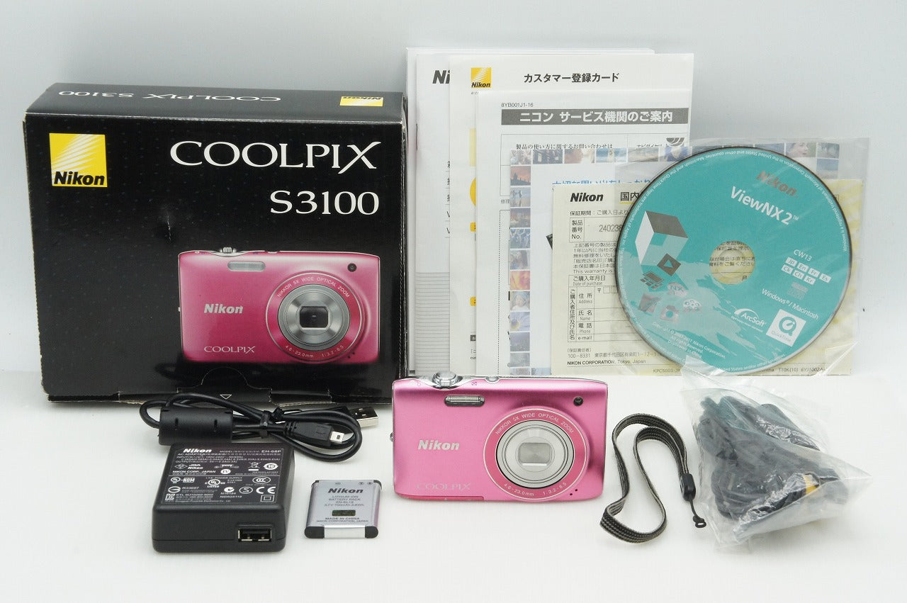 Nikon ニコン COOLPIX S3100 コンパクトデジタルカメラ フレッシュピンク 元箱付 260218f