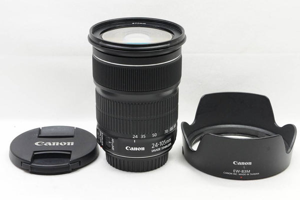 美品 Canon キヤノン EF 24-105mm F3.5-5.6 IS STM フルサイズ ズームレンズ フード付 241101c