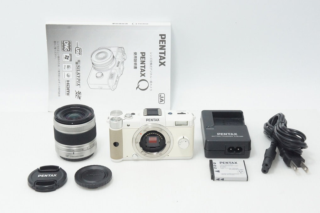 良品 PENTAX Q ズームレンズキット [標準ズーム 02 STANDARD ZOOM (smc PENTAX 5-15mm F2.8-4.5 ED AL IF) ] ミラーレス一眼カメラ ホワイト 260817c