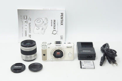 良品 PENTAX Q ズームレンズキット [標準ズーム 02 STANDARD ZOOM (smc PENTAX 5-15mm F2.8-4.5 ED AL IF) ] ミラーレス一眼カメラ ホワイト 260817c