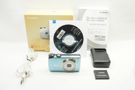訳あり品 Canon キヤノン PowerShot A3200 IS コンパクトデジタルカメラ ブルー 元箱付 250521e