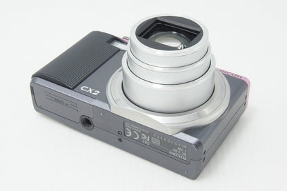 良品 RICOH リコー CX2 コンパクトデジタルカメラ  ツートン (グレー ピンク) ケース付 260820f