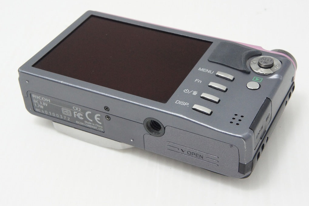 良品 RICOH リコー CX2 コンパクトデジタルカメラ  ツートン (グレー ピンク) ケース付 260820f