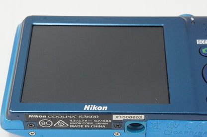 良品 Nikon ニコン COOLPIX S3600 コンパクトデジタルカメラ コバルトブルー 元箱付 260818e