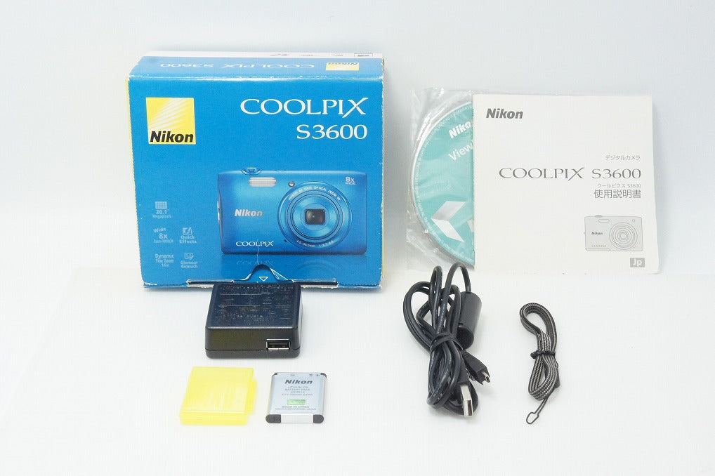 良品 Nikon ニコン COOLPIX S3600 コンパクトデジタルカメラ コバルトブルー 元箱付 260818e