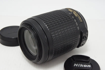 美品 Nikon ニコン AF-S DX NIKKOR 55-200mm F4-5.6G ED VR APS-C ズームレンズ フード ポーチ付 260513ao