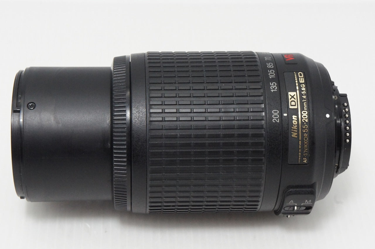 美品 Nikon ニコン AF-S DX NIKKOR 55-200mm F4-5.6G ED VR APS-C ズームレンズ フード ポーチ付 260513ao