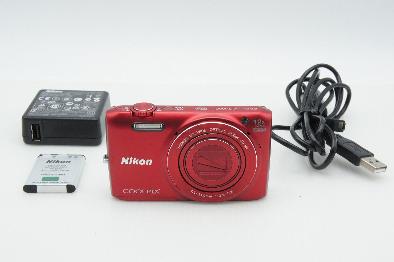 美品 Nikon ニコン COOLPIX S6800 コンパクトデジタルカメラ ラズベリーレッド 260317h