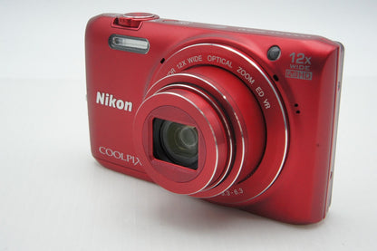 美品 Nikon ニコン COOLPIX S6800 コンパクトデジタルカメラ ラズベリーレッド 260317h