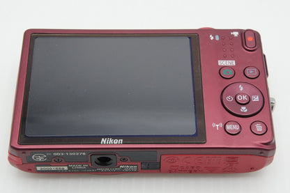 美品 Nikon ニコン COOLPIX S6800 コンパクトデジタルカメラ ラズベリーレッド 260317h