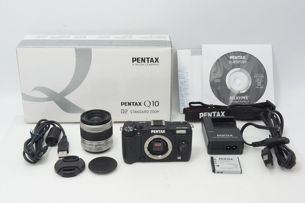 美品 PENTAX ペンタックス Q10 ズームレンズキット [標準ズーム 02 STANDARD ZOOM]  ミラーレス一眼カメラ ブラック 260818af