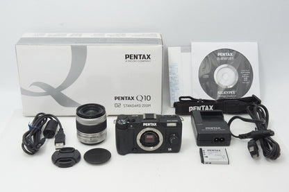 美品 PENTAX ペンタックス Q10 ズームレンズキット [標準ズーム 02 STANDARD ZOOM]  ミラーレス一眼カメラ ブラック 260818af