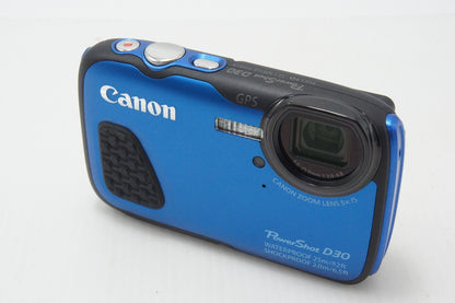 美品 Canon キヤノン PowerShot D30 コンパクトデジタルカメラ ブルー 260818ah