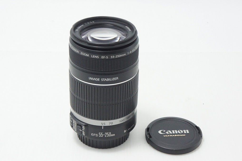 良品 Canon キヤノン EF-S 55-250mm F4-5.6 IS APS-C ズームレンズ 260818aa
