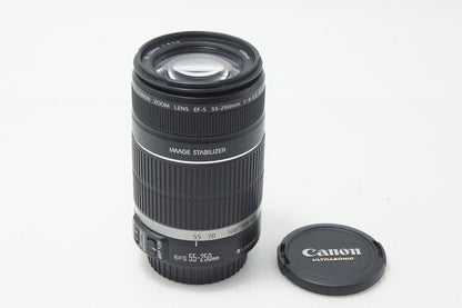 良品 Canon キヤノン EF-S 55-250mm F4-5.6 IS APS-C ズームレンズ 260818aa