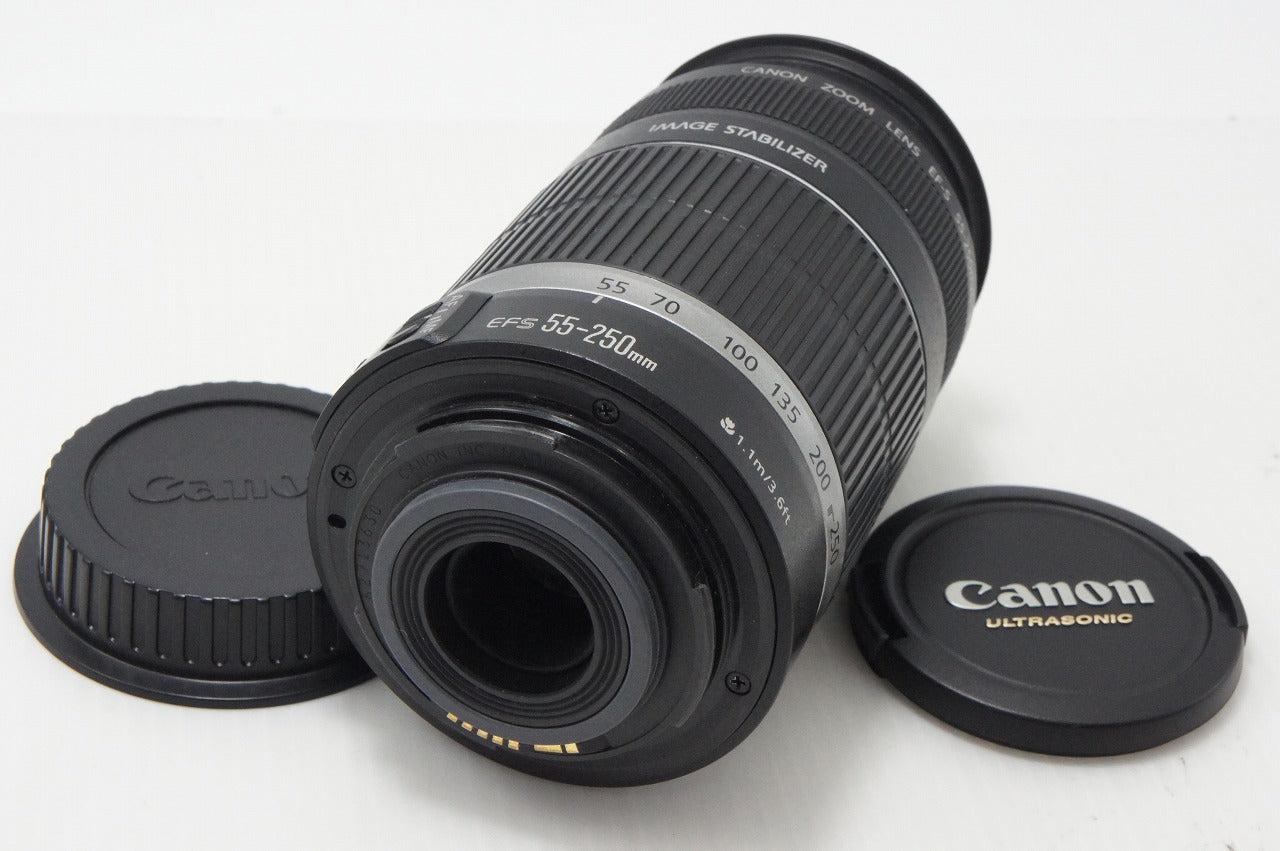 良品 Canon キヤノン EF-S 55-250mm F4-5.6 IS APS-C ズームレンズ 260818aa