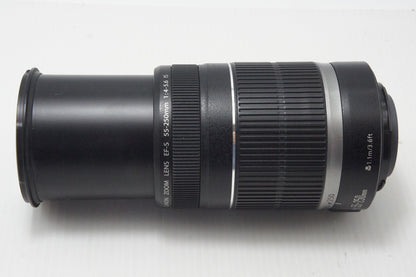 良品 Canon キヤノン EF-S 55-250mm F4-5.6 IS APS-C ズームレンズ 260818aa