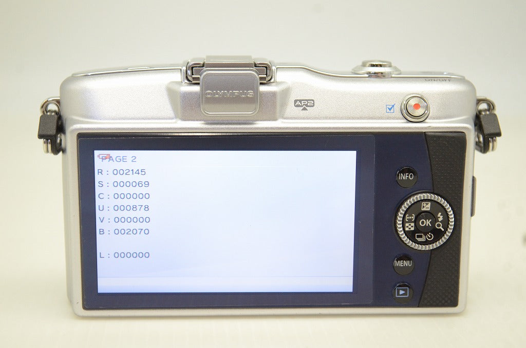 美品 OLYMPUS PEN mini E-PM1 + M.ZUIKO DIGITAL 14-42mm F3.5-5.6 II R レンズキット ミラーレス シルバー 251105i