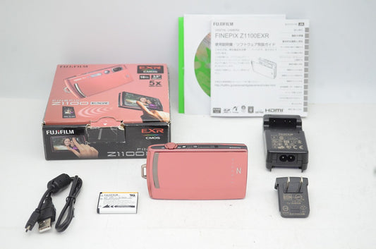 良品 FUJIFILM フジフィルム FinePix Z1100EXR コンパクトデジタルカメラ ピンク 元箱付 250905j