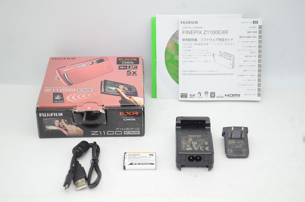 良品 FUJIFILM フジフィルム FinePix Z1100EXR コンパクトデジタルカメラ ピンク 元箱付 250905j