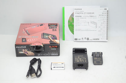 良品 FUJIFILM フジフィルム FinePix Z1100EXR コンパクトデジタルカメラ ピンク 元箱付 250905j