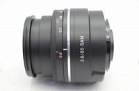 美品 SONY ソニー 85mm F2.8 SAM SAL85F28 MINOLTA αマウント 単焦点レンズ フード付 250213o