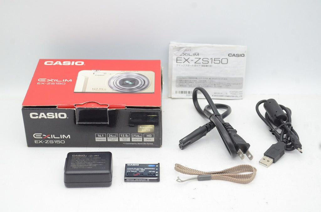 美品 CASIO カシオ EXILIM EX-ZS150 コンパクトデジタルカメラ ゴールド 元箱付 250905g