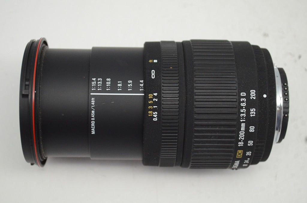 SIGMA シグマ AF 18-200mm F3.5-6.3 DC Nikon ニコン Fマウント APS-C ズームレンズ フード付 250905t
