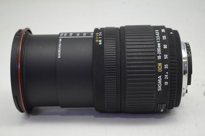 SIGMA シグマ AF 18-200mm F3.5-6.3 DC Nikon ニコン Fマウント APS-C ズームレンズ フード付 250905t