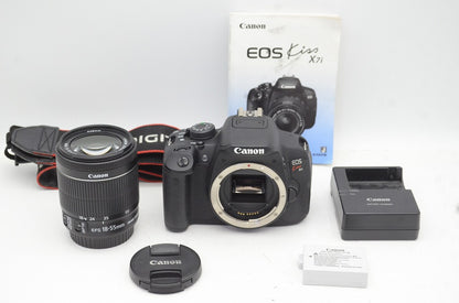 良品 Canon キヤノン EOS Kiss X7i + EF-S 18-55mm F3.5-5.6 IS STM デジタル一眼レフカメラ 250905v
