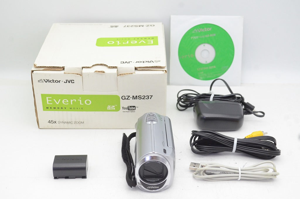 良品 JVC ケンウッド Everio GZ-MS237 デジタルビデオカメラ シルバー 元箱付 250904i