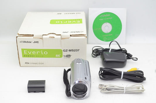 良品 JVC ケンウッド Everio GZ-MS237 デジタルビデオカメラ シルバー 元箱付 250904i