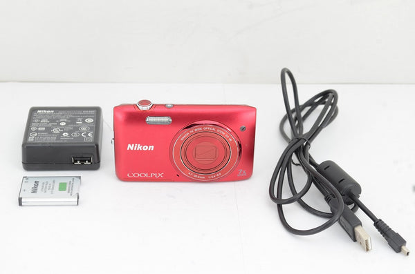 良品 Nikon ニコン COOLPIX S3500 コンパクトデジタルカメラ レッド 240316c