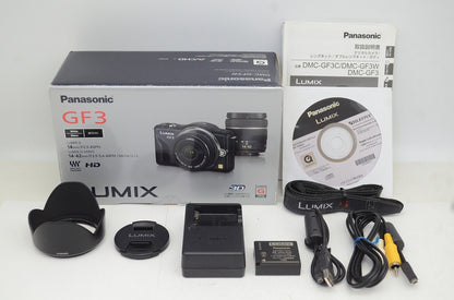 良品 Panasonic DMC-GF3 + 14-42mm F3.5-5.6 H-FS014042 レンズキット ミラーレス 元箱付 250910b
