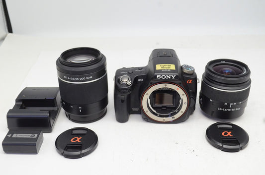 良品 SONY ソニー α55 SLT-A55VY ダブルズームレンズキット デジタル一眼レフカメラ 250910a