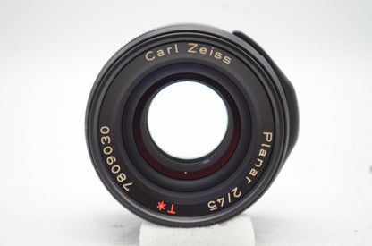 レア 美品 CONTAX コンタックス Carl Zeiss Planar T* 45mm F2 G用 単焦点レンズ ブラック 250911b