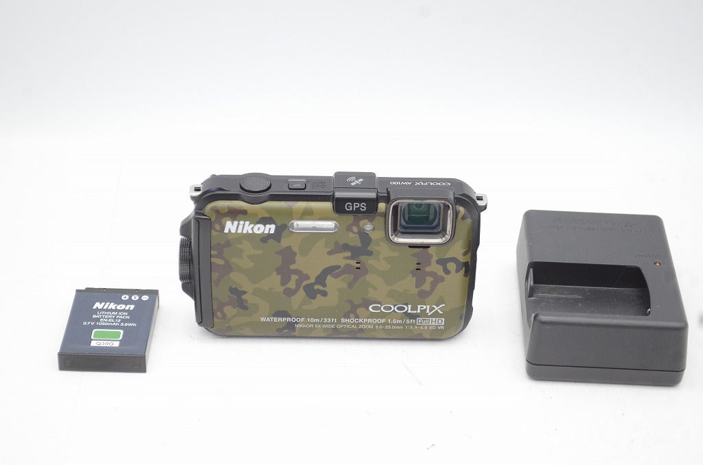 良品 Nikon ニコン COOLPIX AW100 コンパクトデジタルカメラ フォレストカムフラージュ 250911j